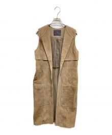 GRACE CONTINENTAL（グレースコンチネンタル）の古着「レザーロングジレ」｜ブラウン