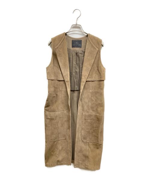 GRACE CONTINENTAL（グレースコンチネンタル）GRACE CONTINENTAL (（グレースコンチネンタル) レザーロングジレ ブラウン サイズ:36の古着・服飾アイテム