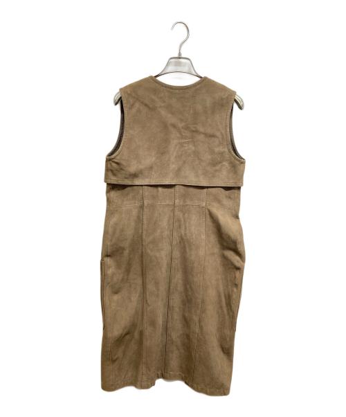 GRACE CONTINENTAL（グレースコンチネンタル）GRACE CONTINENTAL (（グレースコンチネンタル) レザーロングジレ ブラウン サイズ:36の古着・服飾アイテム