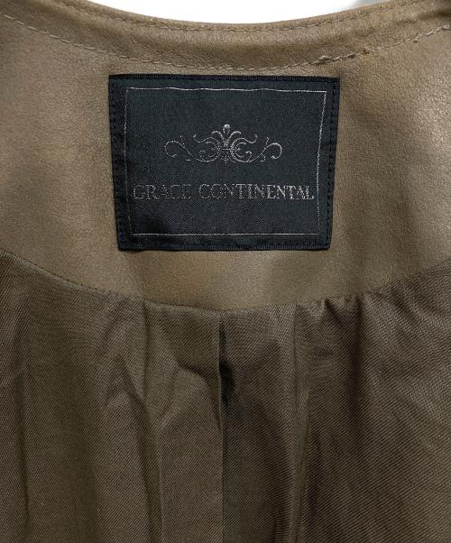 GRACE CONTINENTAL（グレースコンチネンタル）GRACE CONTINENTAL (（グレースコンチネンタル) レザーロングジレ ブラウン サイズ:36の古着・服飾アイテム