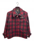 VANSONバンソン）の古着「ウールオンブレジャケット」｜レッド
