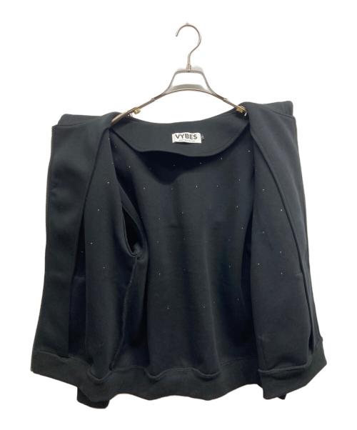 VYBES（ヴァイブス）VYBES (ヴァイブス) ビジュージップパーカー ブラック サイズ:Sの古着・服飾アイテム