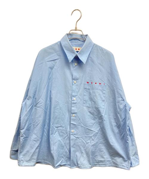 MARNI（マルニ）MARNI (マルニ) Logo print shirt ブルー サイズ:48の古着・服飾アイテム