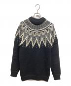 Saint Laurent Parisサンローランパリ）の古着「ノルディック フェアアイル スパンコール ニット」｜ブラック