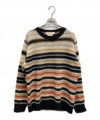 MARNIマルニ）の古着「ラウンドネックセーター」｜ベージュ×ブラック