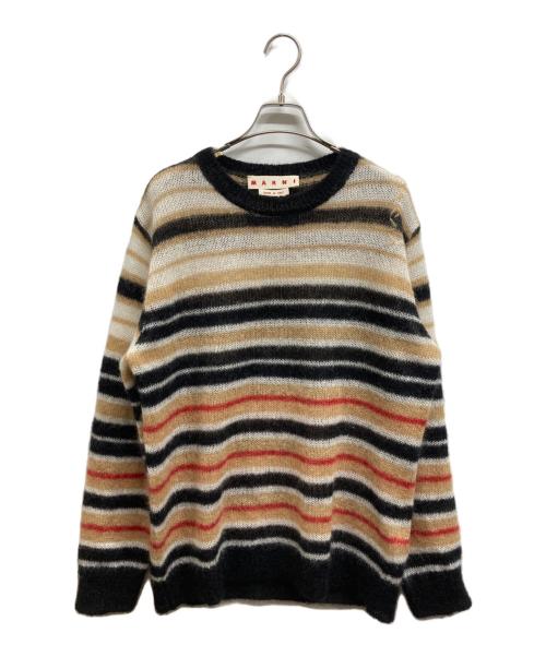 MARNI（マルニ）MARNI (マルニ) ラウンドネックセーター ベージュ×ブラック サイズ:50の古着・服飾アイテム