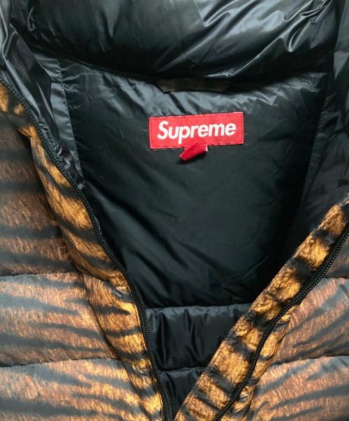 SUPREME（シュプリーム）Supreme (シュプリーム) Micro Down Half Zip Hooded Pullover Jacket ブラウン×ブラック サイズ:Mの古着・服飾アイテム