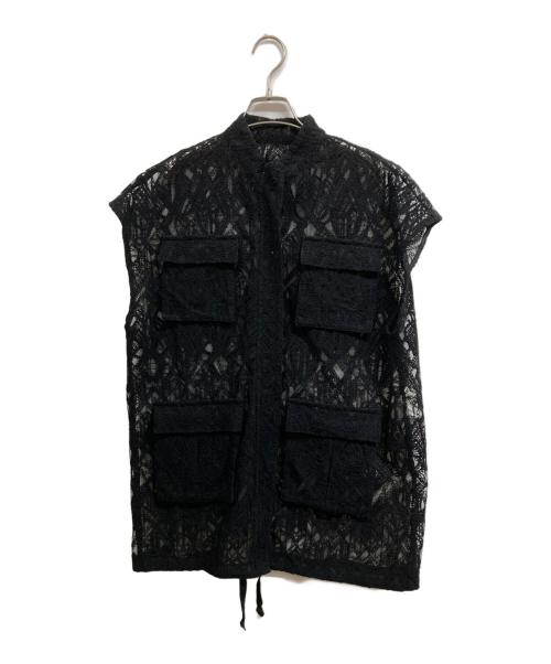 Ameri（アメリ）AMERI (アメリ) LACE WORKPOCKET VEST ブラック サイズ:ＦＲＥＥの古着・服飾アイテム