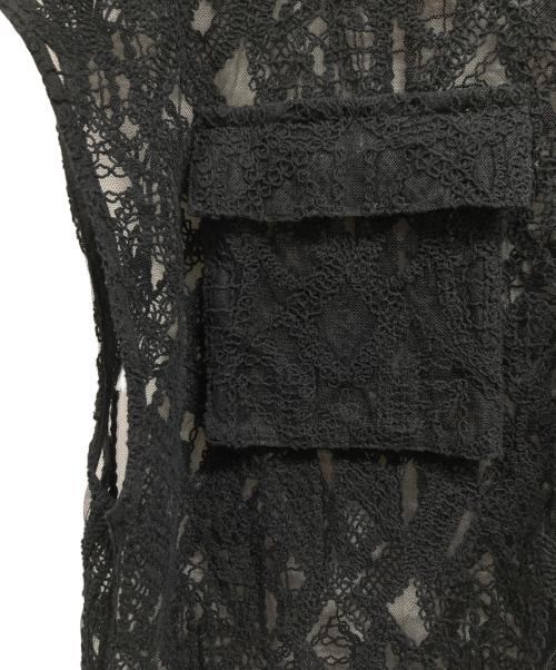 Ameri（アメリ）AMERI (アメリ) LACE WORKPOCKET VEST ブラック サイズ:ＦＲＥＥの古着・服飾アイテム