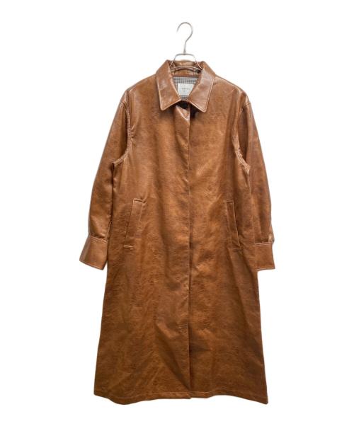 Ameri（アメリ）AMERI (アメリ) CRASH FAKE LEATHER COAT ブラウン サイズ:Sの古着・服飾アイテム