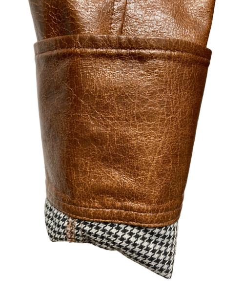 Ameri（アメリ）AMERI (アメリ) CRASH FAKE LEATHER COAT ブラウン サイズ:Sの古着・服飾アイテム