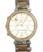 MICHAEL KORSマイケル・コース）の古着「クロノグラフ パヴェ ツートン クォーツ ウォッチ」｜ホワイト