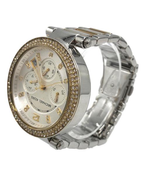 MICHAEL KORS（マイケル・コース）MICHAEL KORS (マイケル・コース) クロノグラフ パヴェ ツートン クォーツ ウォッチ ホワイトの古着・服飾アイテム