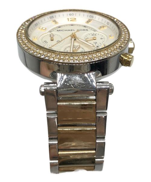 MICHAEL KORS（マイケル・コース）MICHAEL KORS (マイケル・コース) クロノグラフ パヴェ ツートン クォーツ ウォッチ ホワイトの古着・服飾アイテム