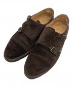 PARABOOTパラブーツ）の古着「ダブルモンクストラップ スウェードシューズ」｜ブラウン