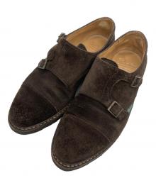 PARABOOT（パラブーツ）の古着「ダブルモンクストラップ スウェードシューズ」｜ブラウン