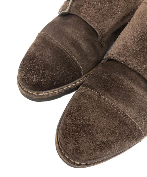 PARABOOT（パラブーツ）PARABOOT (パラブーツ) ダブルモンクストラップ スウェードシューズ ブラウン サイズ:8 1/2の古着・服飾アイテム