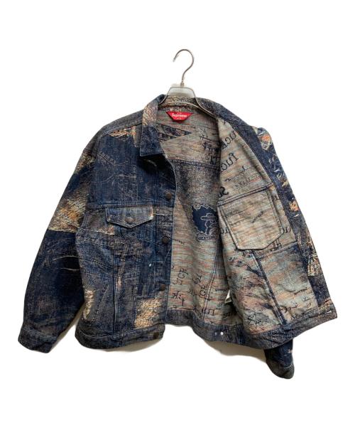 SUPREME（シュプリーム）Supreme (シュプリーム) Archive Denim Jacquard Trucker Jacket ネイビー サイズ:Lの古着・服飾アイテム