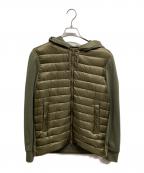 HERNOヘルノ）の古着「スウェット・ライトダウン フーデッドブルゾン」｜グリーン