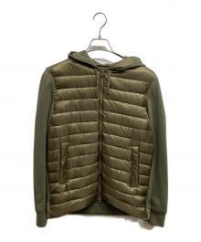 HERNO（ヘルノ）の古着「スウェット・ライトダウン フーデッドブルゾン」｜グリーン
