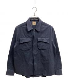 GUY ROVER（ギローバー）の古着「コットンストレッチギャバジンミリタリーシャツジャケット」｜ネイビー