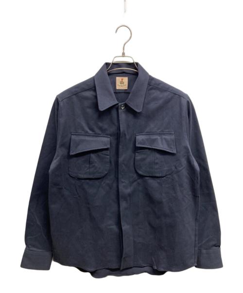 GUY ROVER（ギローバー）GUY ROVER (ギローバー) コットンストレッチギャバジンミリタリーシャツジャケット ネイビー サイズ:Mの古着・服飾アイテム
