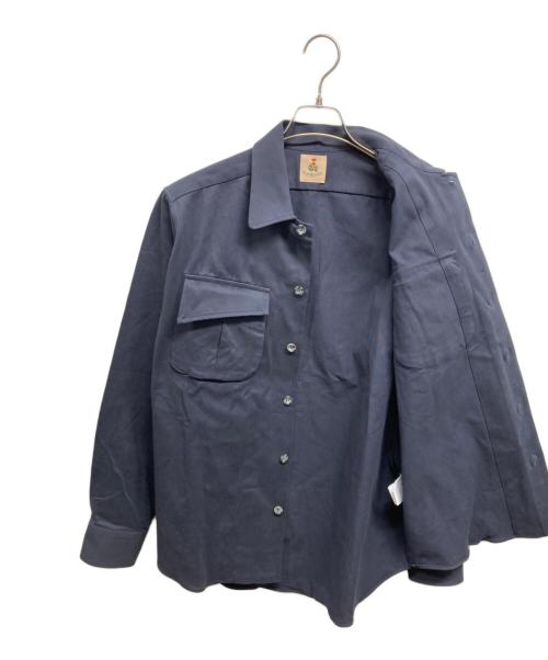GUY ROVER（ギローバー）GUY ROVER (ギローバー) コットンストレッチギャバジンミリタリーシャツジャケット ネイビー サイズ:Mの古着・服飾アイテム