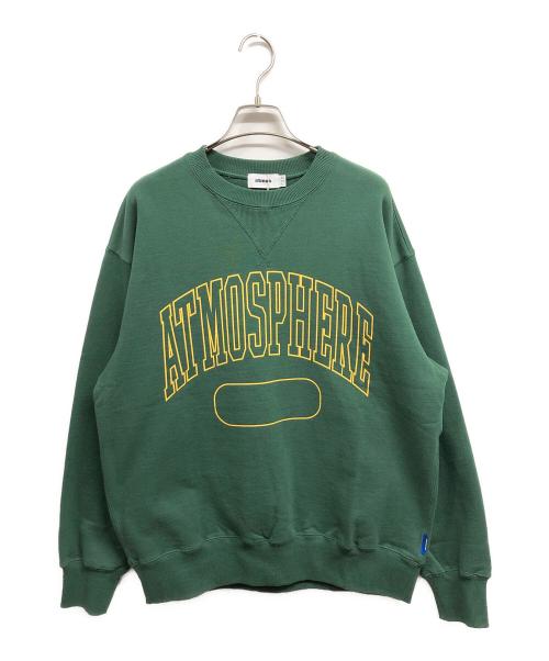 ATMOS（アトモス）atmos (アトモス) Vintage college logo Crew Sweatshirt グリーン サイズ:Lの古着・服飾アイテム