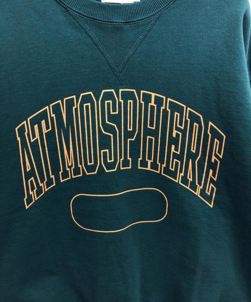 ATMOS（アトモス）atmos (アトモス) Vintage college logo Crew Sweatshirt グリーン サイズ:Lの古着・服飾アイテム