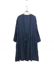 nest Robe（ネストローブ）の古着「リネンブラウスワンピース」｜ネイビー