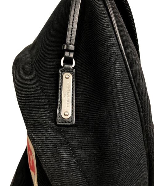 Saint Laurent Paris（サンローランパリ）Saint Laurent Paris (サンローランパリ) ツイル パッチ シティ バックパック ブラックの古着・服飾アイテム