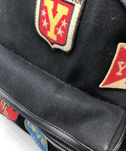 Saint Laurent Paris（サンローランパリ）Saint Laurent Paris (サンローランパリ) ツイル パッチ シティ バックパック ブラックの古着・服飾アイテム
