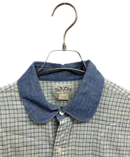 RRL（ダブルアールエル）RRL (ダブルアールエル) ラウンドカラーシャツ ブルー サイズ:Mの古着・服飾アイテム