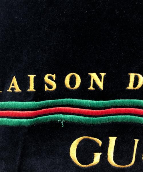 GUCCI（グッチ）GUCCI (グッチ) ベロアロゴTシャツ ブラック サイズ:XSの古着・服飾アイテム