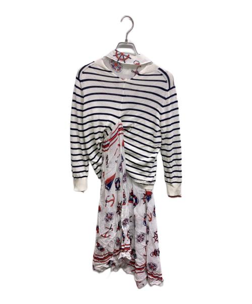 JUNYA WATANABE COMME des GARCONS（(ジュンヤワタナベ コムデギャルソン）JUNYA WATANABE COMME des GARCONS ((ジュンヤワタナベ コムデギャルソン) Layered Patterned Dress ホワイト サイズ:Sの古着・服飾アイテム