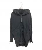 JULIUSユリウス）の古着「ロングジップフーディ」｜ブラック