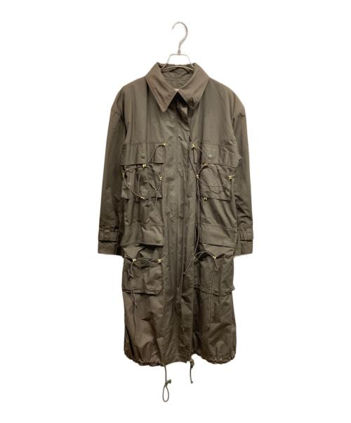 ISSEY MIYAKE（イッセイミヤケ）ISSEY MIYAKE (イッセイミヤケ) ドローコード ボンテージコート グリーン サイズ:2の古着・服飾アイテム