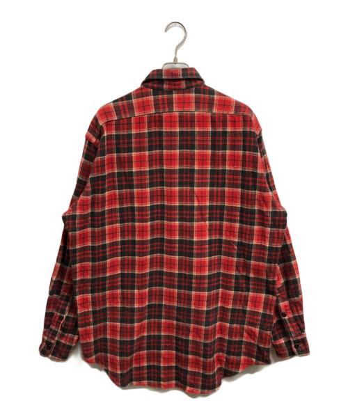 RRL（ダブルアールエル）RRL (ダブルアールエル) ヘビーコットンチェックネルシャツ レッド サイズ:Mの古着・服飾アイテム