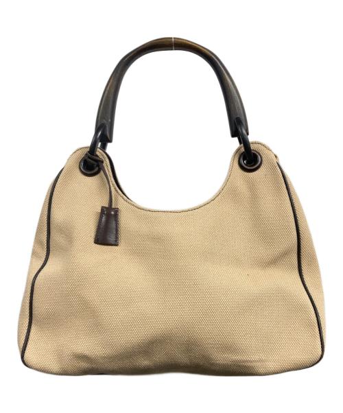 GUCCI（グッチ）GUCCI (グッチ) ウッドハンドルハンドバッグ ベージュの古着・服飾アイテム
