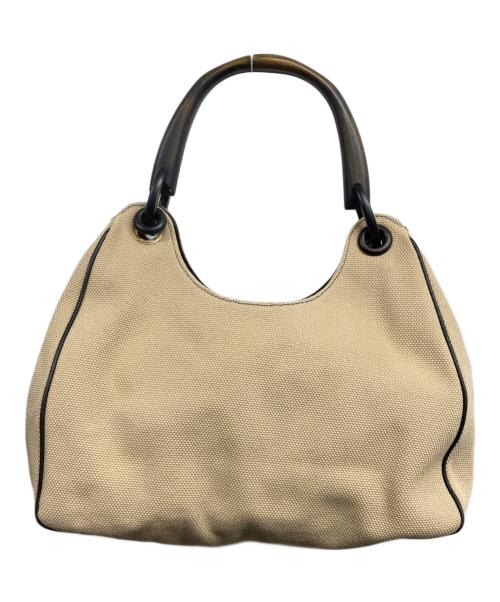 GUCCI（グッチ）GUCCI (グッチ) ウッドハンドルハンドバッグ ベージュの古着・服飾アイテム
