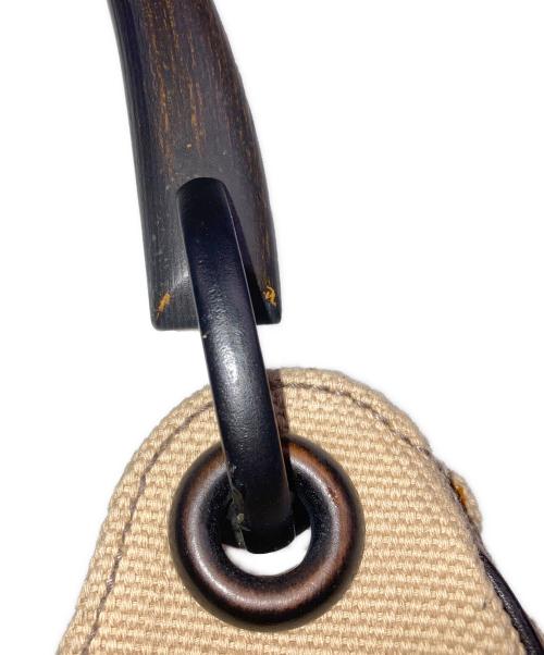 GUCCI（グッチ）GUCCI (グッチ) ウッドハンドルハンドバッグ ベージュの古着・服飾アイテム