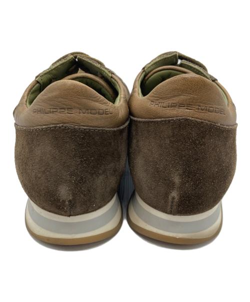 PHILIPPE MODEL（フィリップ モデル）PHILIPPE MODEL (フィリップ モデル) スウェードコンビローカットスニーカー カーキ サイズ:40の古着・服飾アイテム