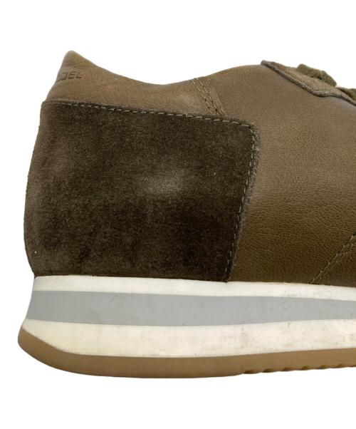 PHILIPPE MODEL（フィリップ モデル）PHILIPPE MODEL (フィリップ モデル) スウェードコンビローカットスニーカー カーキ サイズ:40の古着・服飾アイテム