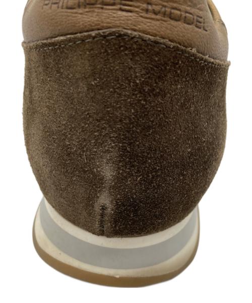 PHILIPPE MODEL（フィリップ モデル）PHILIPPE MODEL (フィリップ モデル) スウェードコンビローカットスニーカー カーキ サイズ:40の古着・服飾アイテム