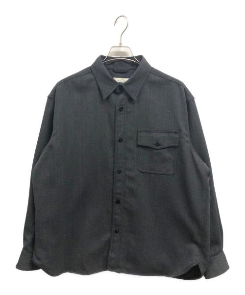 JOURNAL STANDARD relume（ジャーナルスタンダード レリューム）JOURNAL STANDARD relume (ジャーナルスタンダード レリューム) ウール混長袖シャツ グレー サイズ:Lの古着・服飾アイテム