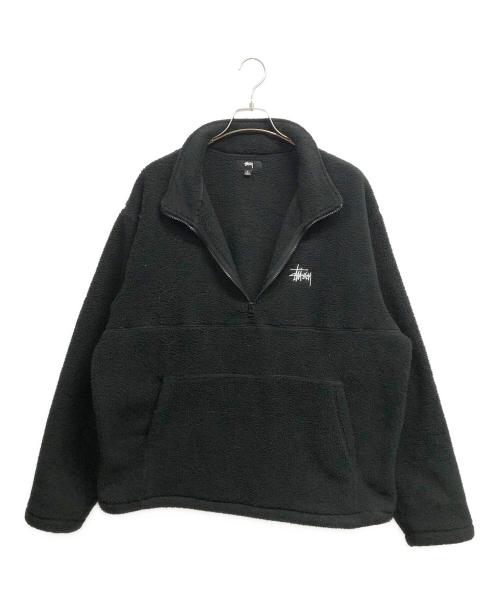 stussy（ステューシー）stussy (ステューシー) ハーフジップフリースプルオーバー ブラック サイズ:Lの古着・服飾アイテム