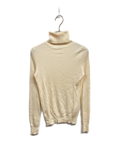 DRAWER（ドゥロワー）Drawer (ドゥロワー) 8G カシミヤシルクリブタートルニット ベージュ サイズ:1の古着・服飾アイテム