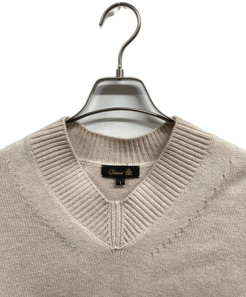 DRAWER（ドゥロワー）DRAWER (ドゥロワー) 7G天竺編みVネックプルオーバーニット ベージュ サイズ:1の古着・服飾アイテム