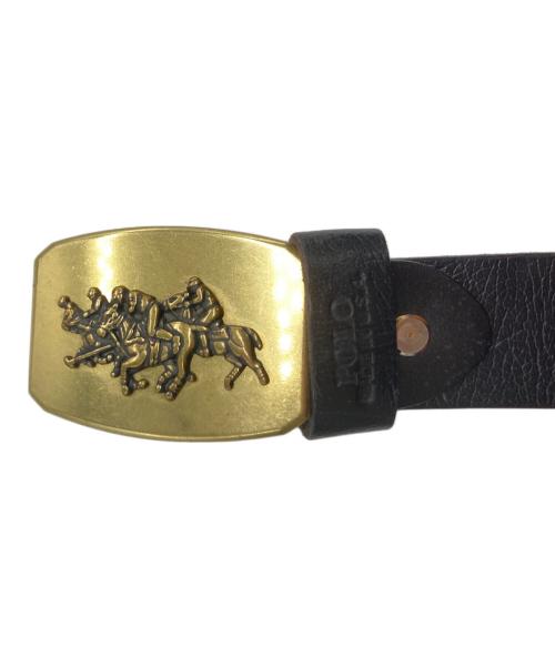 POLO RALPH LAUREN（ポロ・ラルフローレン）POLO RALPH LAUREN (ポロ・ラルフローレン) 3ポニーレザーベルト ブラックの古着・服飾アイテム