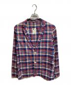 BURBERRY BLACK LABELバーバリーブラックレーベル）の古着「チェックテーラードジャケット/BURBERRY BLACK LABEL/BURBERRYジャケット」｜レッド